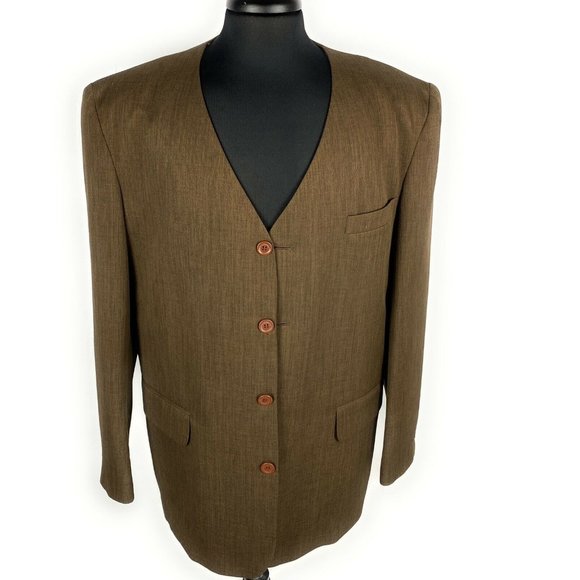 Alberto Celini Blazer Mens Brown 4 Button - Picture 1 of 7